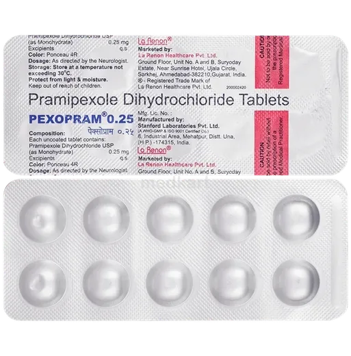 pexopram 0.25mg tablet 10's